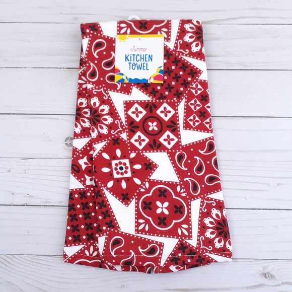 Kitchen Towel Red Bandana Country Dual Purpose - Picture 1 of 3